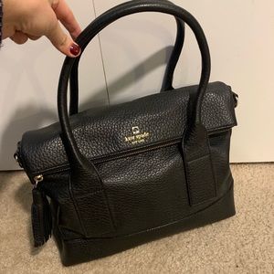 Black Leather Kate Spade Satchel (like new)